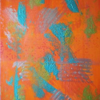 Pintura intitulada "flora naranja" por Vcasey, Obras de arte originais