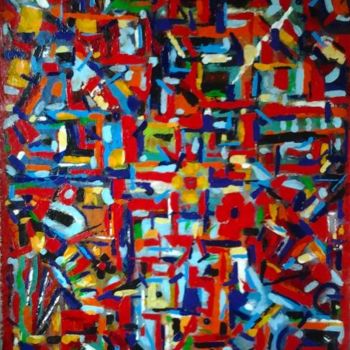 Painting titled "Centre Sud" by Vcasey, Original Artwork, Oil