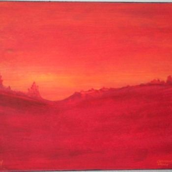Pintura intitulada "crimson valley" por Vcasey, Obras de arte originais