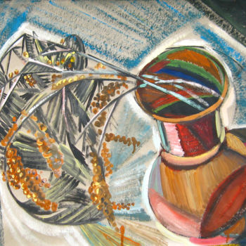 Картина под названием "38 «Мимоза» из цикл…" - Вячеслав Чернецов, Подлинное произведение искусства, Масло