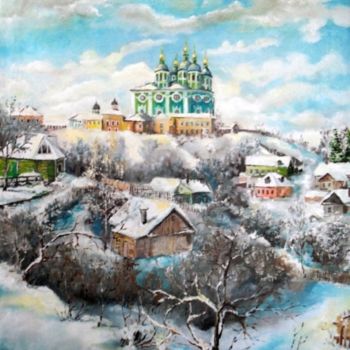 Painting titled "Вид на Соборную гор…" by Vladimir Denisov, Original Artwork