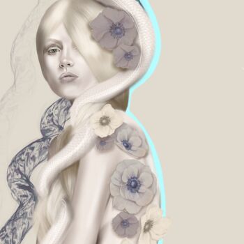 Digital Arts titled "Queen of snake" by Vdlobry, Original Artwork, Digital Painting