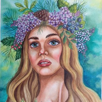 제목이 "Девушка весна"인 미술작품 Анастасия Агишева로, 원작, 수채화