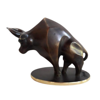 Escultura titulada ""Bull" Contemporary…" por Veaceslav Jiglitski, Obra de arte original, Bronce