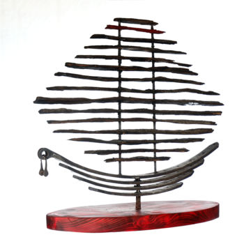 Sculpture titled "Échappé" by Veca, Original Artwork, Metals