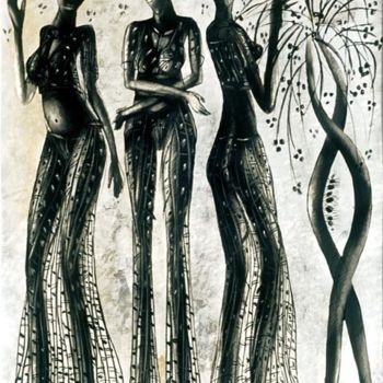 Digital Arts titled "Naika & Tree Trunk-…" by Ved Nayar, Original Artwork