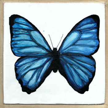 Painting titled "399. Butterfly" by Veera Zukova, Original Artwork, Acrylic Mounted on Wood Panel