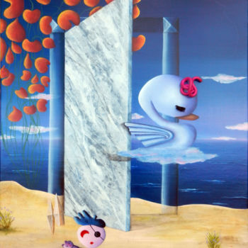 Schilderij getiteld "Le vilain petit can…" door Véga Vénusie, Origineel Kunstwerk, Acryl