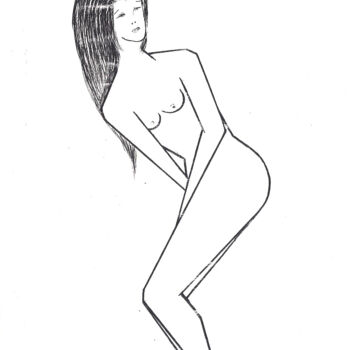 Zeichnungen mit dem Titel "Surpris !" von Vegeto, Original-Kunstwerk, Tinte