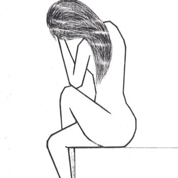 Dessin intitulée "Rêveuse" par Vegeto, Œuvre d'art originale, Crayon