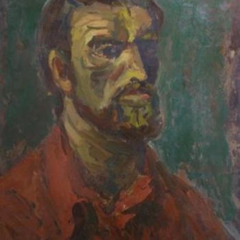 Schilderij getiteld "Автопортрет" door Viacheslav Karelin, Origineel Kunstwerk, Olie