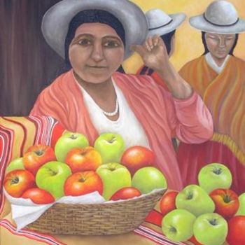 Painting titled "Apple Fair" by Claudia Velasco, Original Artwork