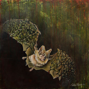 Peinture intitulée "Vampire Bat" par Velison Reimie Gairis, Œuvre d'art originale, Acrylique