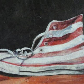 Peinture intitulée "Shoes USA" par Vella, Œuvre d'art originale, Huile
