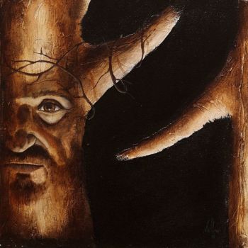 Painting titled "Cristo" by Veloso, Original Artwork, Oil