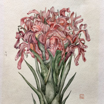 Malerei mit dem Titel "Botanical" von Oksana Poluektova, Original-Kunstwerk, Aquarell