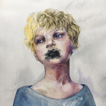 Peinture intitulée "Girl in light" par Oksana Poluektova, Œuvre d'art originale, Aquarelle