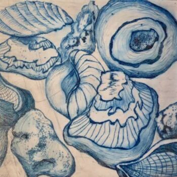 Printmaking titled "seashore" by Venessa Lagrand, Original Artwork, Lithography