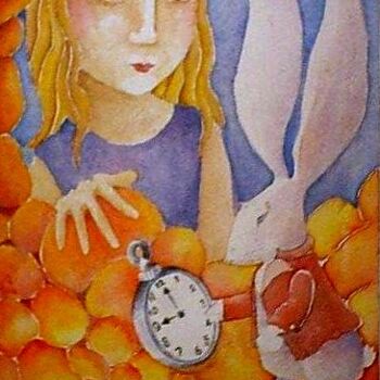 Malarstwo zatytułowany „Alice in Wonderland…” autorstwa Venessa Lagrand, Oryginalna praca, Akwarela