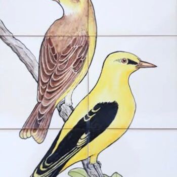 Painting titled "Golden Oriole" by Venessa Lagrand, Original Artwork, Pigments