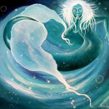 Malerei mit dem Titel "Mermaid" von Venessa Lagrand, Original-Kunstwerk, Acryl