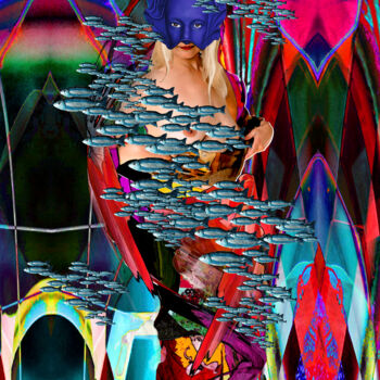 Digital Arts titled "La reine Morgan" by Robert Venezia, Original Artwork, 2D Digital Work Mounted on Other rigid panel