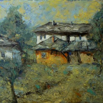 Peinture intitulée "Bojentsi village's…" par Georgi Veniaminov, Œuvre d'art originale, Huile