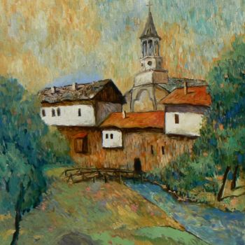 Peinture intitulée "Dryanovo monastery…" par Georgi Veniaminov, Œuvre d'art originale, Huile