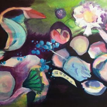 Peinture intitulée "La tablée nourriciè…" par Vénie, Œuvre d'art originale, Acrylique