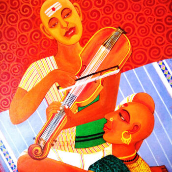 Peinture intitulée "melody-of-life-2014…" par Venkata Swamy Valluri, Œuvre d'art originale, Acrylique