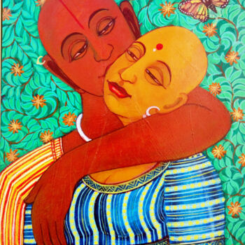 「sweet-kiss-2005-acr…」というタイトルの絵画 Venkata Swamy Valluriによって, オリジナルのアートワーク, アクリル