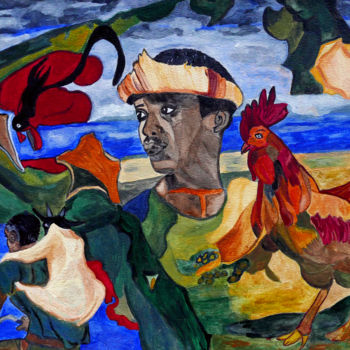 Pintura titulada "Ehe der Hahn kräht" por Vera Boldt, Obra de arte original, Acuarela