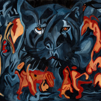 绘画 标题为“der Panther” 由Vera Boldt, 原创艺术品, 水彩