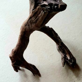 Скульптура под названием "Dinosaurier abstrakt" - Vera Boldt, Подлинное произведение искусства, Дерево