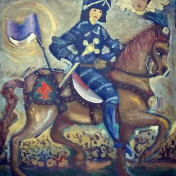 Painting titled "Salve Joana D'Arc" by Vera Borges, Original Artwork, Acrylic