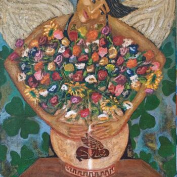 "O cálice sagrado" başlıklı Tablo Vera Borges tarafından, Orijinal sanat, Akrilik Ahşap Sedye çerçevesi üzerine monte edilmiş