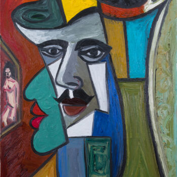 Painting titled "Intelligentsia" by Vera Gvildis, Original Artwork, Oil