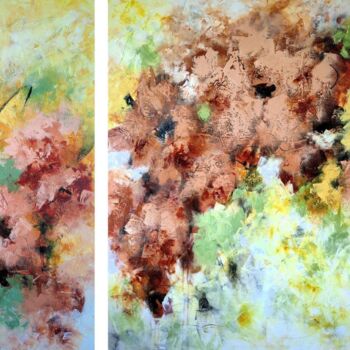제목이 ""Enchanted Blooms I…"인 미술작품 Vera Hoi로, 원작, 아크릴 나무 들것 프레임에 장착됨