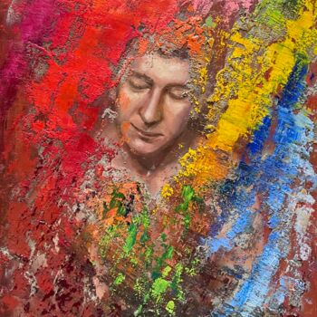 Painting titled "THOUGHTS" by Vera Klimova, Original Artwork, Oil