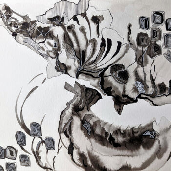 图画 标题为“Blooming fantasy” 由Vera Saiko, 原创艺术品, 墨