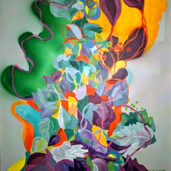 Картина под названием "Illusion: Abstract…" - Vera Saiko, Подлинное произведение искусства, Акрил Установлен на Деревянная р…