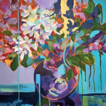 绘画 标题为“Autumn Flowers and…” 由Vera Saiko, 原创艺术品, 丙烯 安装在木质担架架上