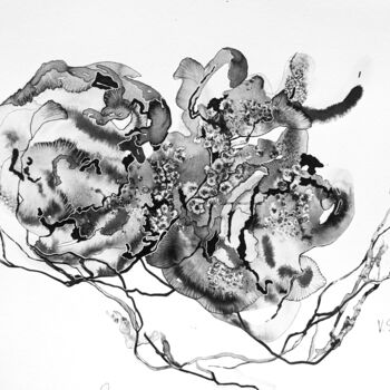 Dessin intitulée "Blooming fantasy: S…" par Vera Saiko, Œuvre d'art originale, Encre