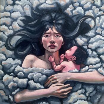"Motherhood" başlıklı Tablo Vera Tepliakova tarafından, Orijinal sanat, Petrol
