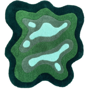 Art textile intitulée "Rug “GREEN”" par Vera Tepliakova, Œuvre d'art originale, Fibre Textile