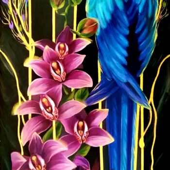 绘画 标题为“Синий попугай” 由Vera Winter, 原创艺术品, 丙烯