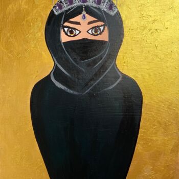 Painting titled "Matryoshka in Hijab…" by Vera Zvyagina, Original Artwork, Acrylic