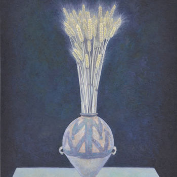 Painting titled "Wheat" by Chunlei Ni, Original Artwork, Oil