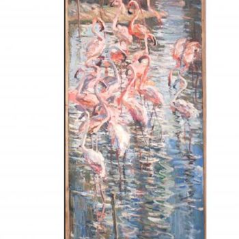 Painting titled "pink flamingo" by Vera Lagutenkova, Original Artwork