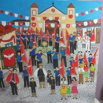 Pintura intitulada "festa do Divino em…" por Veramarina, Obras de arte originais, Óleo